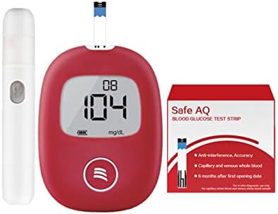 ZHİERPİUS Kan Şekeri Test Kiti, Güvenli Akıllı 5 s 0.6 ul Kan Şekeri ölçücü Diyabetik Tıbbi Monitör için Test Şeritleri ile Glükometre(50