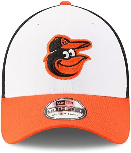 Yeni Era Baltimore Orioles 39THİRTY 2021 All-Star Oyunu Egzersiz Yan Yama Streç Fit Kap, Beyaz Siyah Turuncu Şapka