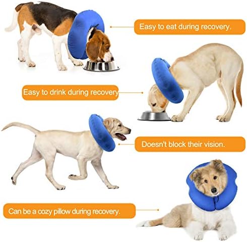 AK KYC Şişme Yaka Köpekler ve Kediler için Koruyucu Köpek Koni Ameliyat Sonrası Yumuşak Kurtarma E-Yaka için Küçük Orta Büyük