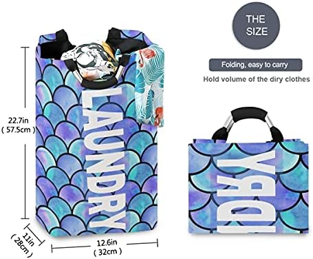 DOMIKING Mermaid çamaşır depolama Sepeti Katlanabilir Organizatör Çamaşır Sepeti Çocuk Odası Kirli Bez Oyuncak Yurt çantası