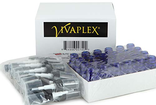 Vivaplex, 24, Kobalt Mavisi, 10 ml (1/3 oz) Cam Şişeler, Siyah İnce Sis Püskürtücülü