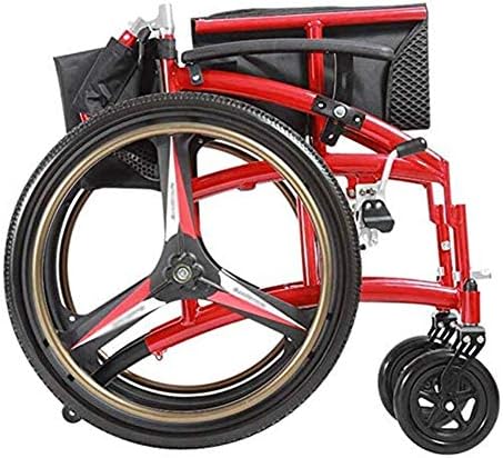 SXFYGYQ Tekerlekli Sandalye Alüminyum, Hafif ve Katlanabilir Çerçeve Seyahat Koltuğu, Hareketlilik Yardımcıları, Görevli Tahrikli
