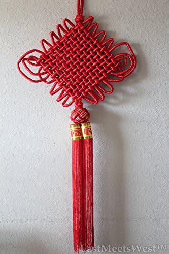 EastMeetsWest Büyük Çin Kırmızı Mistik Knot Püsküller Asılı Charm Duvar Veba Feng Shui Dekorasyon