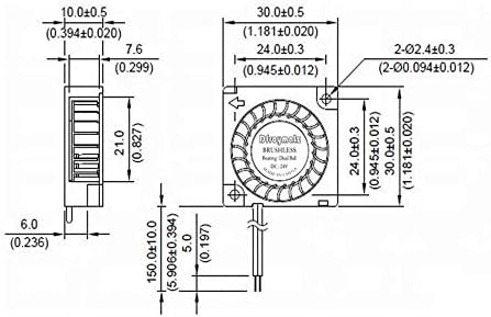 Dfroymalz 1 ADET(Çift Top) DC Fırçasız Fan Soğutma Fanı Turbo Fan 30mm x 30mm x 10mm 3010fan 24 V XH2. 54-2P Bilgisayar, Sunucu,