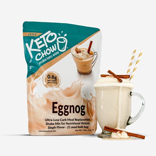 Keto Chow / Keto Yemek Değiştirme Shake / Beslenme Komple / Düşük Karbonhidrat / Lezzetli Kolay Yemek Yerine | Yağ | Eggnog /