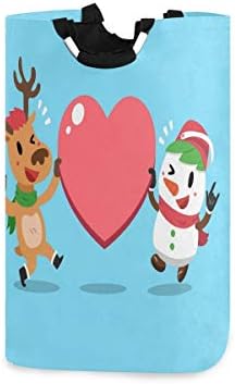 RunningBear Christma çamaşır sepeti Çamaşır Giysi Sepeti-Karikatür Noel CollapsiblLaundry Sepet Çamaşır Tote için Daire
