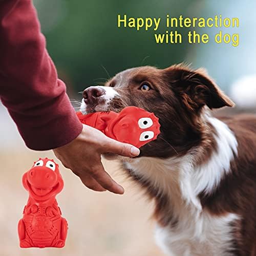 Agresif Çiğneyiciler için HABAGOU Gıcırtılı Köpek Oyuncakları: Yıkılmaz Dayanıklı Köpek Çiğneme Oyuncakları, Doğal Kauçuklu Orta