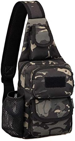 CamGo Taktik Göğüs tek kollu çanta Bir Kayış Crossbody Gün paketi Mini Omuz sırt çantası Spor Günlük Kullanım için (Kamuflaj