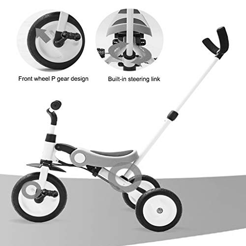 Üç Tekerlekli Bisiklet, Tekerlek Ücretsiz Şişme Çok Fonksiyonlu 3 in 1 Üç Tekerlekli Bisiklet Kat kolay 2-6 Yaşındaki Bebek Açık