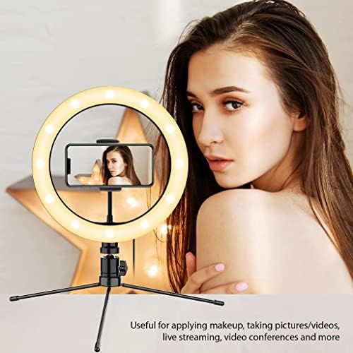 Parlak Selfie Halkası Üç Renkli Işık, Canlı Yayın/Makyaj/YouTube/TikTok/Video/Çekim için Uzaktan Kumandalı Videocon Infinium