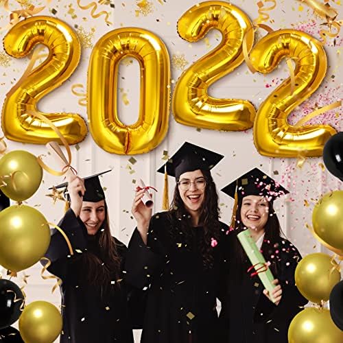 MOMOHOO 2022 Balonlar Mezuniyet Balonları-40 İnç Folyo Numarası 2022 Balonlar Yeni Yıl için Altın, Mezuniyet 2022 Süslemeleri