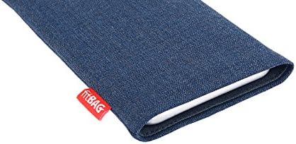 Fitbag Jive Mavi Özel Tailored Kollu Huawei P40 Lite için / Almanya'da Yapılan / İnce Takım Elbise Kumaş kılıf Kapak için Mikrofiber