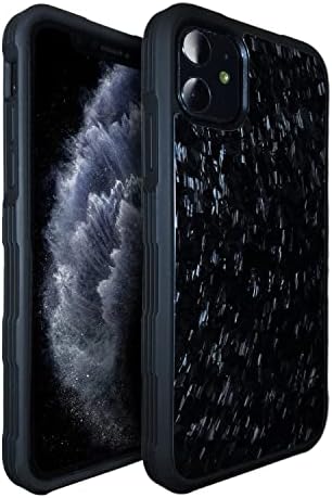 Molzar Lastik Serisi iPhone 11 Pro Kılıf ile Gerçek Dövme Karbon Fiber, dahili Metal Plaka için Manyetik Montaj, Destek Kablosuz