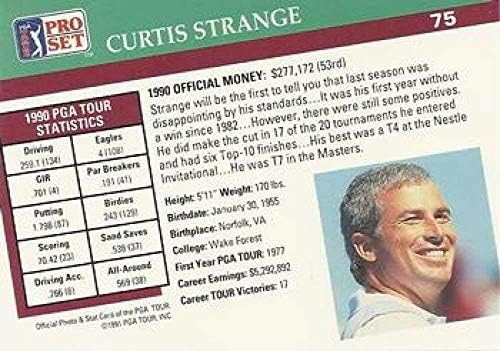 1991 Pro Set Golf 75 Curtis Garip Resmi PGA Ticaret Kartı