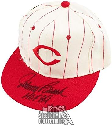 Johnny Bench HOF 89 İmzalı Cincinnati Reds Beyzbol Şapkası Şapka-BAS COA İmzalı MLB Şapkaları