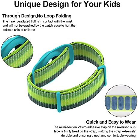 AirTag için Çocuk Bilekliği, TPU Apple Hava Etiketi Kılıf Tutuculu Naylon Saat Bandı, Ayarlanabilir Anti-Kayıp Bilezik Kayışı