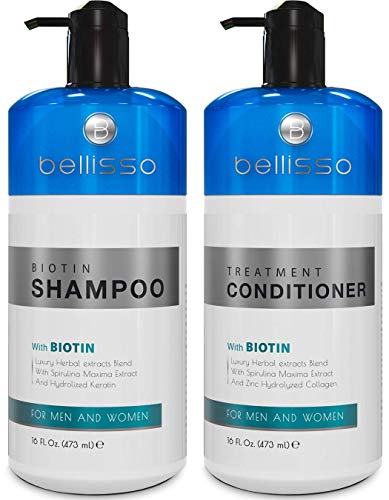 BELLİSSO Biotin Şampuan ve Saç Kremi Seti ve Saç Büyümesi için Saç Kremi / Kalınlaşma Saç Dökülmesine Karşı Şampuan Tedavisi