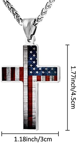 Amerikan bayrağı vatansever çapraz kolye kolye Hıristiyan dini takı erkekler kadınlar için