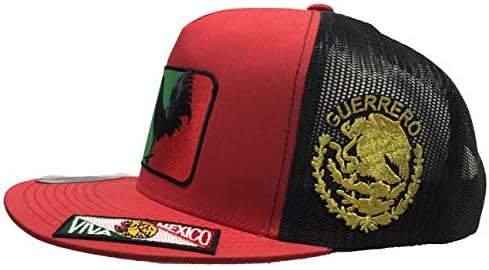 Meksika El Gallo Negro de Guerrero Logo Federal 3 Logolar Viva Visera şapka kırmızı Siyah örgü