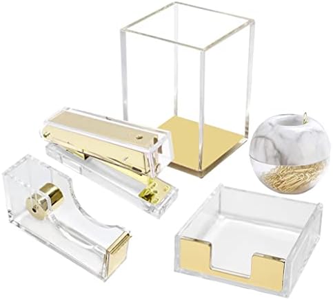 CUJUX Ofis Malzemeleri Altın masa düzenleyici Seti Gül Altın Aksesuarları Ev ofis Masası Seti (Renk: B)