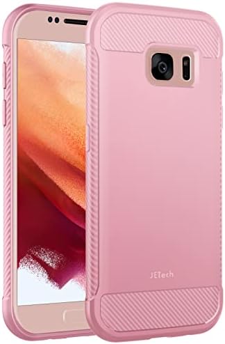 JETech Slim Fit Kılıf Samsung Galaxy S7 5.1 İnç ile Uyumlu, Şok Emici ve Karbon Fiber Tasarımlı İnce Telefon Kapağı (Pembe)