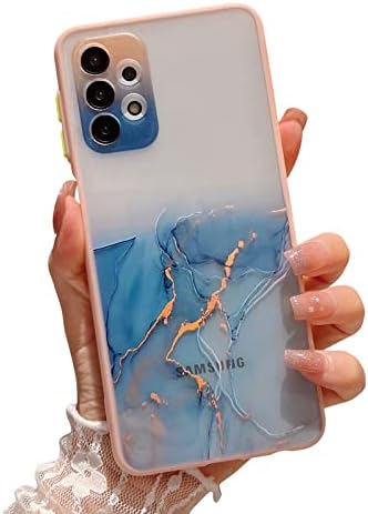 XAYAH Samsung Galaxy A32 Mermer Kılıf ile Uyumlu Kadın Kızlar Suluboya Şeffaf Kılıf Kamera Lens Tam Koruma Yumuşak Koruyucu Telefon