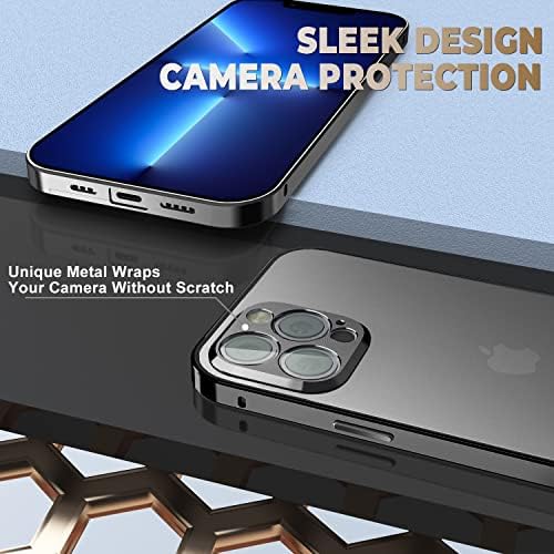 KSELF Tasarlanmış için iPhone 13 Pro Max Durumda, Dahili 9 H Temperli Cam Ekran Koruyucu, tam Vücut Koruma Kapağı için iPhone
