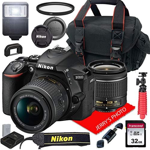 Nikon D5600 w/AF-P DX NIKKOR 18-55mm f/3.5-5.6 G VR + Kılıf + 32 GB SD Kart (15 adet Paket)