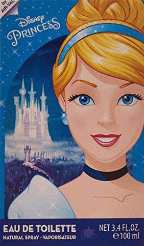 Disney Prenses Parfüm Eau de Toilette Made in Spain, Mavi, Air Val International tarafından Kızlar için Külkedisi, 3,4 Floz