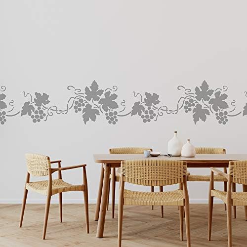 Sınır Kullanımlık Plastik Duvar Stencil / / Üzüm-Asma / / Sanat Zanaat Mylar Şablon (45x95 cm)