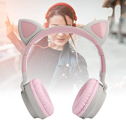 Kablosuz Bluetooth Kulaklık, Sevimli Kedi Kulak Kulaklıklar, 3D LED ışık, destek SD Kart, Kablosuz ve Kablolu 3.5 mm Bağlantı,