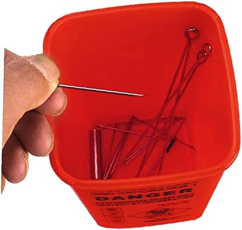 Yeniden Kullanılabilir Plastik Geri Dönüşüm Kutusu Delici İğneler Atık Kutusu Konteyner Kırmızı Kullanışlı ve Çevik