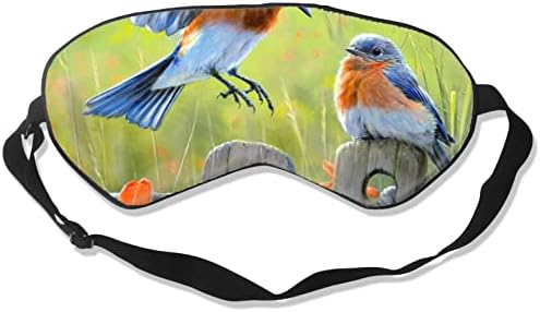 Doğu Bluebird Uyku Göz Maskesi Erkekler Kadınlar için Göz Kapağı Körü Körüne Geceleri-Ayarlanabilir Kafa Bandı