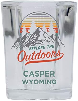 Casper Wyoming Açık Hava Hatırasını Keşfedin 2 Ons Kare Tabanlı Likör Atış Camı