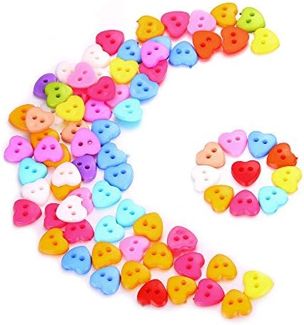 150 Pcs Çeşitli Renkler Boyutu 1/2 İnç Yuvarlak Reçine Kalp Düğmeleri Iki Delik DIY El Sanatları için çocuk Manuel Düğme Boyama