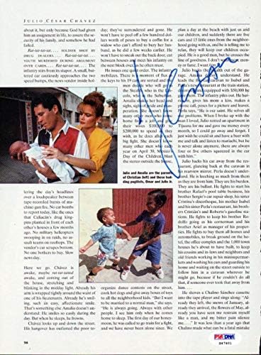 Julio Cesar Chavez İmzalı Dergi Sayfası Fotoğrafı PSA / DNA S47401-İmzalı Boks Dergileri
