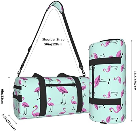 Tropikal Flamingo dayanıklı spor çantası spor çantası Weekender seyahat çantası spor salonu plaj için