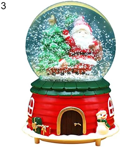 KGJQ Noel kar küresi Süs Renkli Aydınlatma ıle Dönen Tasarım Güzel Noel Baba Heykeli Müzik kar küresi Dekorasyon Çocuk Hediye