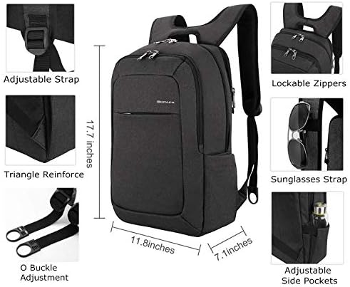 KOPACK hafif Laptop sırt çantası USB bağlantı noktası 15.6 inç iş ince gidip seyahat çantası