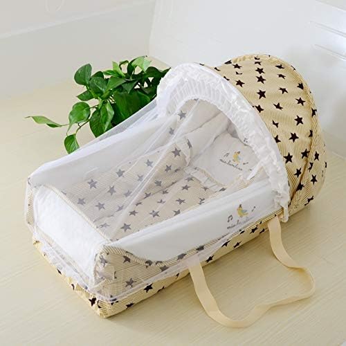 Cibinlik ile WHZ Yenidoğan Bebek Taşınabilir Uyku Sepeti(Doğa) (Renk: Yıldız)