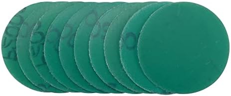 Draper 02053 Kanca ve Halkalı Islak ve Kuru Zımpara Diskleri, 50mm, 2000 Grit (10'lu Paket), Yeşil, Bir Boyut