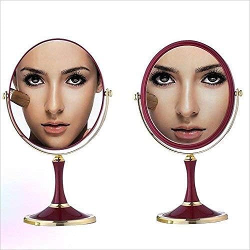 HTTWJD Aynalar için Duvar, avrupa Moda Soyunma Kozmetik Makyaj Büyüteç Çift Taraflı Masa Ayna Eliptik Ayna Katı, Çizilmeye Dayanıklı/Beyaz