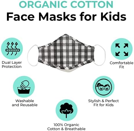Bebek Atölyesi Çocuk Bezi Yüz Maskeleri Yeniden Kullanılabilir Yıkanabilir Nefes Alabilir Erkek Kız Çocukları için GOTS Sertifikalı