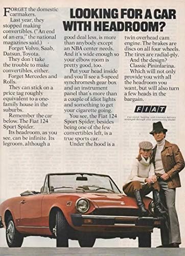 Dergi Baskı İlanı: 1977 Fiat 124 Sport Spider, Tavan Boşluğu Olan Bir Araba mı Arıyorsunuz?