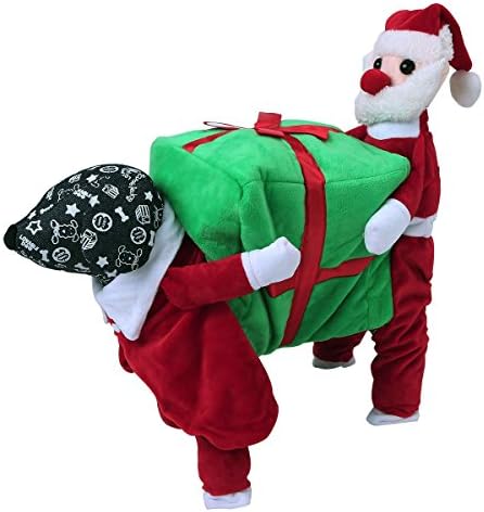 TiaoBug Pet Köpek Noel Taşıma Hediye Noel Baba Ceket Ceket Giyim Cosplay Kostüm