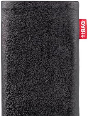 fitBAG Yendi Siyah Özel Tailored Kol Sony Xperia 5 III için | Almanya'da Yapılan / İnce Nappa Deri Kılıf Kapak için Mikrofiber
