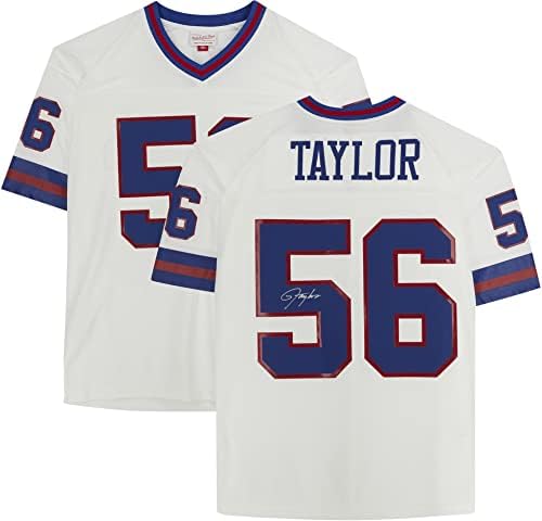 Lawrence Taylor New York Giants İmzalı Beyaz Mitchell & Ness Çoğaltma Forması-İmzalı NFL Formaları