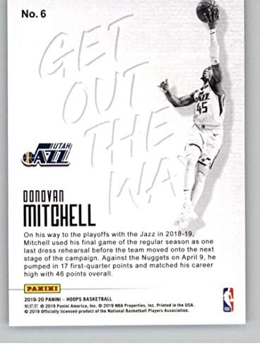2019-20 NBA Çemberleri Yoldan Çıkın 6 Donovan Mitchell Utah Caz Resmi Panini Basketbol Ticaret Kartı Perakende Özel Ekleme