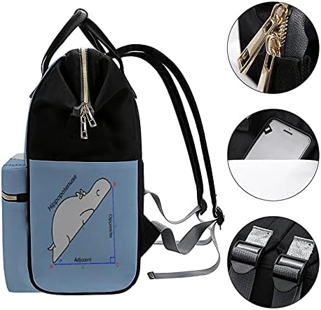 Matematik Hippo anne sırt çantası su geçirmez omuz çantası rahat büyük sırt çantası seyahat alışveriş iş için