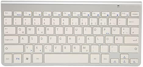 Kablosuz Klavye,Şık Taşınabilir Kablosuz Klavye, Masaüstü Dizüstü Bilgisayarlar için 2.4 G İki Dilli Klavye Tablet, Tak ve Çalıştır